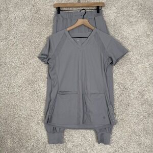 Med Couture Workwear Durable Scrubs Pant & Top Set Gray Size XS